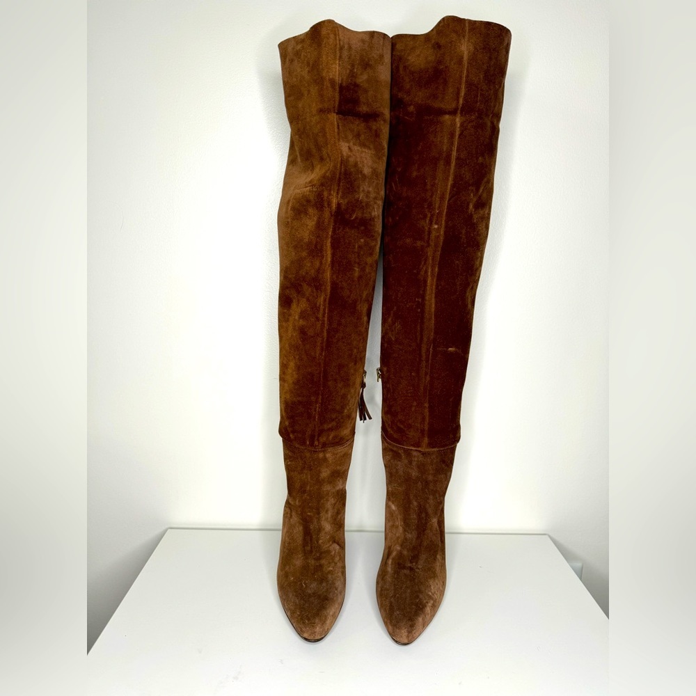 Miu Miu Brown Suede Knee-High Boots - Luxury, Style, and Timeless Elegance